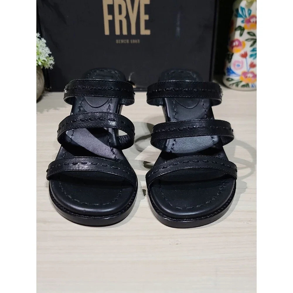 Frye Estelle Strappy Slid Black Sandals - US Women's 7 New